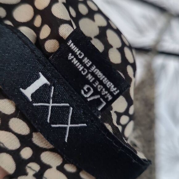 XXI Slouchy spaghetti strap mini dress circle print large black tan party - Picture 3 of 9